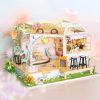 Dollhouse Miniature with Furniture Kit Plus Dust Proof and Music Movement – Cat Coffee (Valentine’s Day Gift Idea)