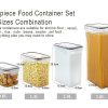 14 Pieces Airtight Food Storage and BPA Free Plastic with Easy Lock Black Lids Labels for Kitchen