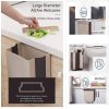 Foldable Wall Trash Bin Hanging Waste Bin Under Kitchen Sink with Top Ring to Fix Garbage Bag (Gray)