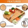 Large Bamboo Cutting Board and 4 Containers with Mobile Holder gift included for Home Kitchen