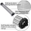 2 Pack Large Stainless Steel Roll Up Dish Drying Rack with Utensil Holder for Home Kitchen