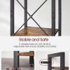Small 6-Tier Industrial Bookshelf, Rustic Brown, Black