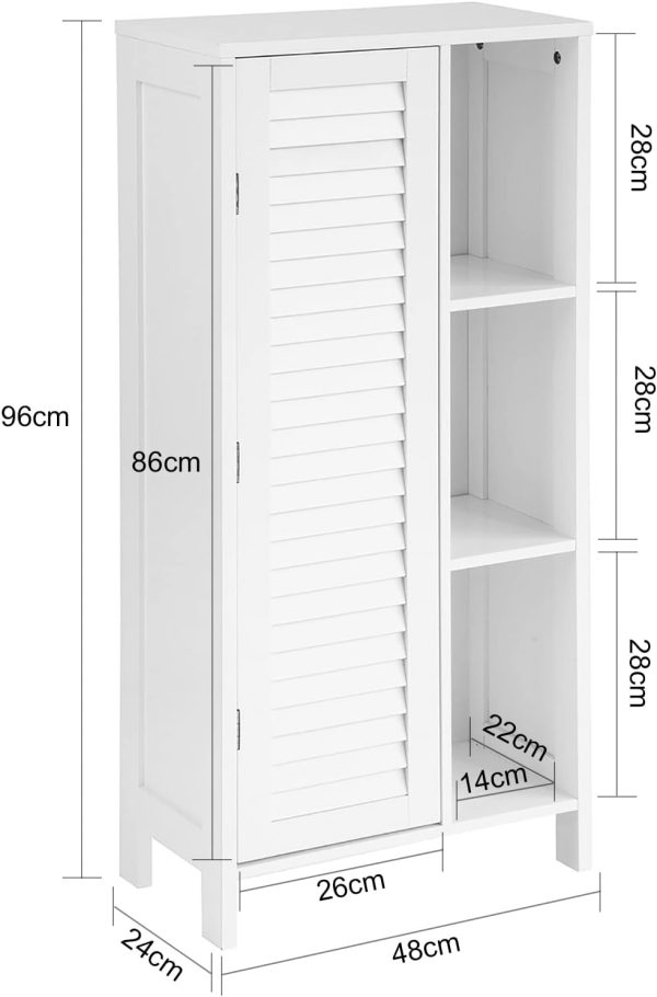 Bathroom Storage Cabinet 3 Shelves 1 Door