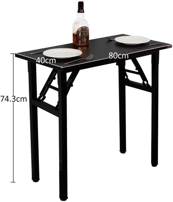 Sturdy and Heavy Duty Foldable Office Computer Desk (Walnut, 80cm)