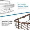 2 Pack Wall Mounted Adhesive Stainless Steel with Hooks Bathroom Shelf Storage Organizer