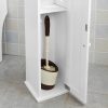 Toilet Paper Holder with Storage, Freestanding Cabinet, Toilet Brush Holder and Toilet Paper Dispenser