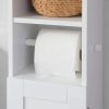 Toilet Paper Holder with Storage, Freestanding Cabinet, Toilet Brush Holder and Toilet Paper Dispenser 20x100x18 cm
