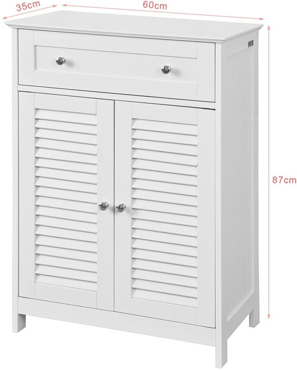 Freestanding Storage Cabinet with Doors/Drawer 60x87x35 cm