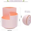 360 degree rotating multi-functional pen holder with 3 separate layer for office desk organiser (Pink)