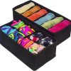 4 Pack Foldable Drawer Dividers Storage Boxes (Black)