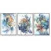 Wall Art 40cmx60cm Watercolor Style Abstract Flower 3 Sets Black Frame Canvas
