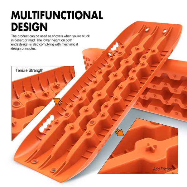 X-BULL 10 Pairs of Recovery tracks Boards Traction 10T Sand tracks/ Mud /Snow Gen 2.0 Orange