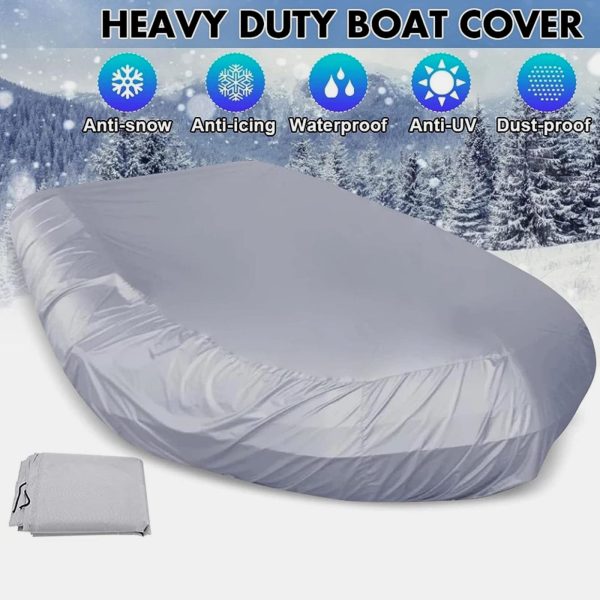210D Inflatable Boat Cover UV Resistant Inflatable Dinghy Boat Cover Waterproof UV Sun Dust Protective Case Kayak Oxford Cloth Cover ( 270 cm )
