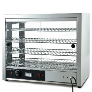 EUROCHEF Commercial Food Warmer Electric 1000W 4-Tier Hot Display Stainless Steel Cabinet