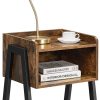 Side Table Rustic Brown and Black LET54X
