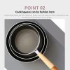 Fanjini Round 28cm Pink Stone Frypan Frying Pan Non-Stick Induction Ceramic Wood