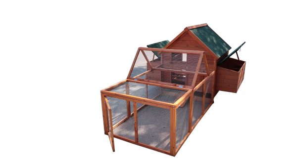 XL Chicken Coop Rabbit Hutch Ferret Cage Hen Chook Cat Kitten House With Run