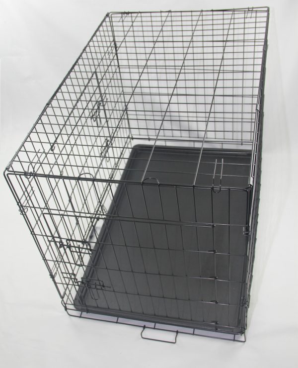 24′ Portable Foldable Dog Cat Rabbit Collapsible Crate Pet Cage with Blue Cover Mat