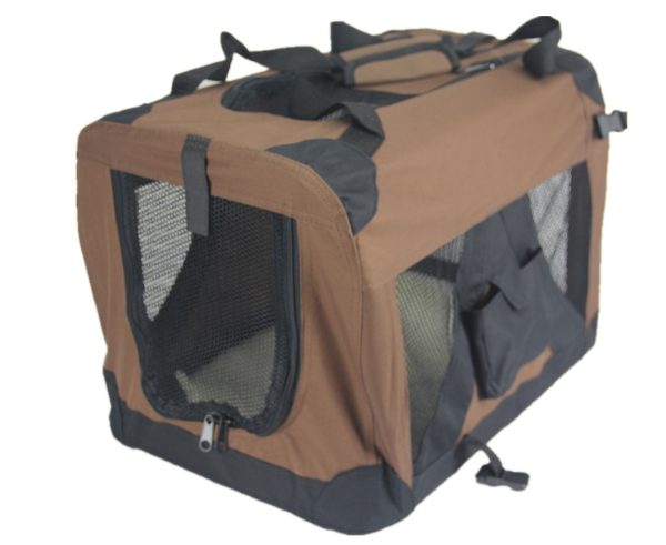 XXL Portable Foldable Pet Dog Cat Puppy Soft Crate-Brown