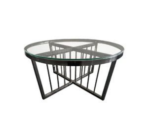 Salina Coffee Table -ClearTop – 80cm Black