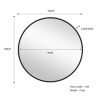Metal Round Mirror 100cm – Black