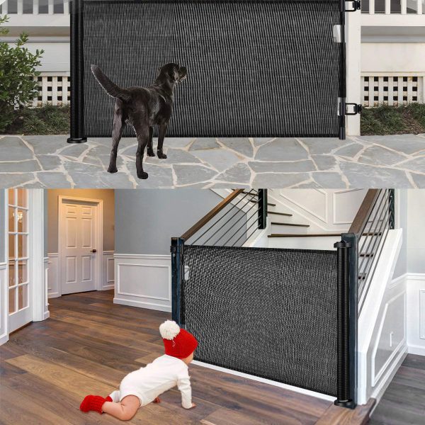 Retractable 3M Doorways Hallways Stairs Baby Gate Dog Pet Gate Indoor Outdoor Safety Gates