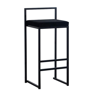 La Maison Designer Black Velvet Bar Stool - Set of 2