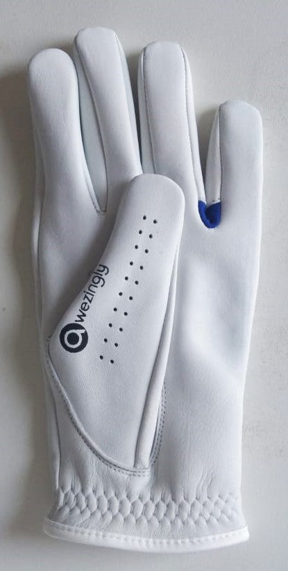 Power Touch Cabretta Leather Golf Glove for Men – White (M/L)