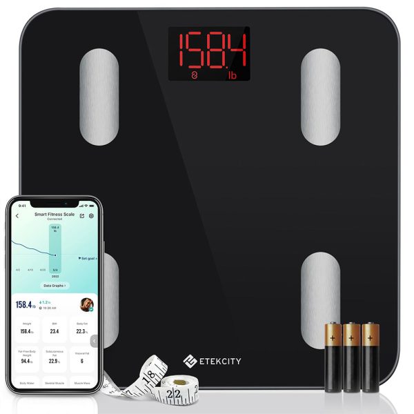 Smart WiFi Scale for Body Weight – Black