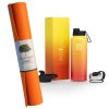 Harmony Mat – Orange & Iron Flask Wide Mouth Bottle with Spout Lid, Fire, 40oz/1200ml Bundle