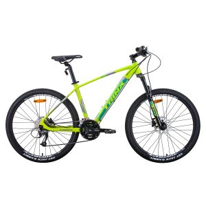 X1 MTB Mountain Bike Shimano Altus M370 27 Speed 17 Inches Frame Yellow/Grey Green