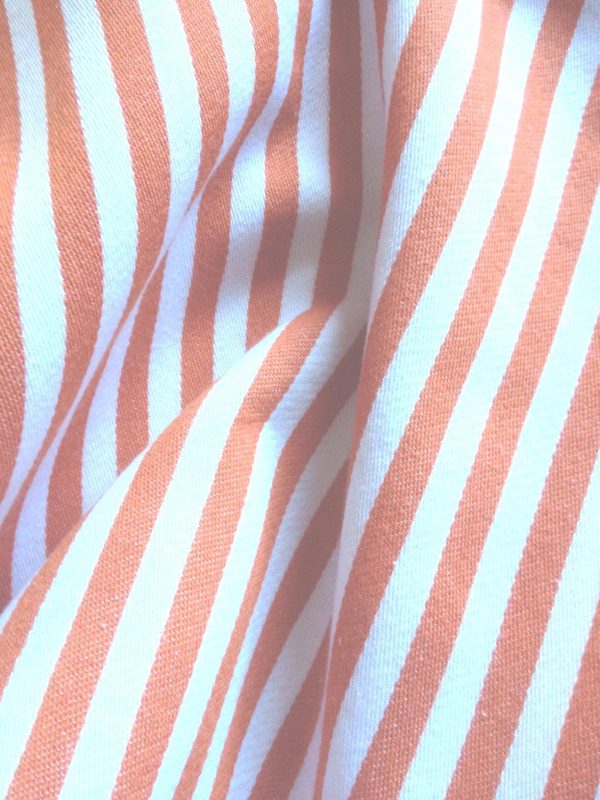 Dandi Orange & White Striped Nautical Cushion Cover 40x40cm