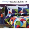 Pentagon Triangles Easy Care Quilt Cover Set Queen