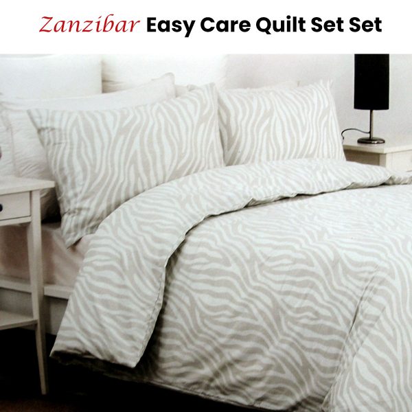 Zanzibar Zebra Easy Care Quilt Cover Set Queen