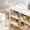 Cubes Storage Folding Shoe Box With 2 Column & 20 Grids & 10 Clear Door