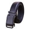 Genuine Leather Belt Men’s Plate Reversible Buckle Business Dress Belts (Style 01)