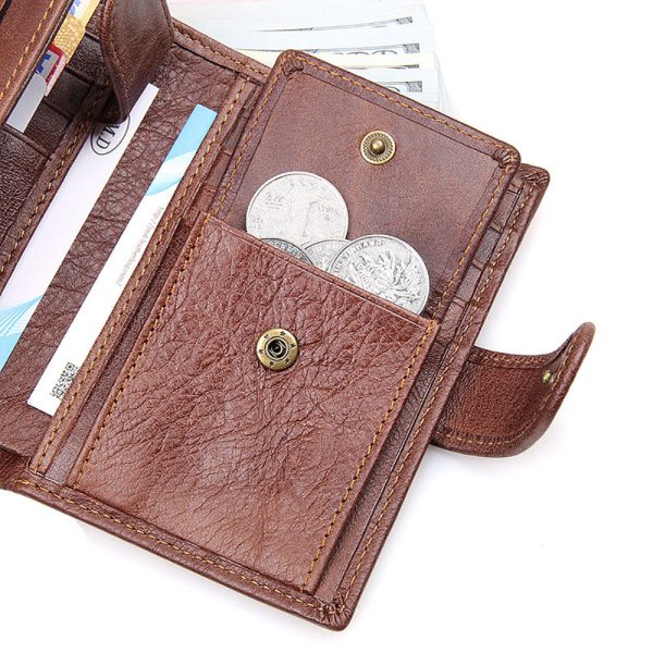 Genuine leather men wallets High-quality Multi card short wallet Men’s Cow Leather RFID Card Holder