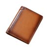 100% Genuine Leather Men’s Wallet RFID Blocking Card Holder Bifold and Long Wallets (Brown Bifold Verticle)