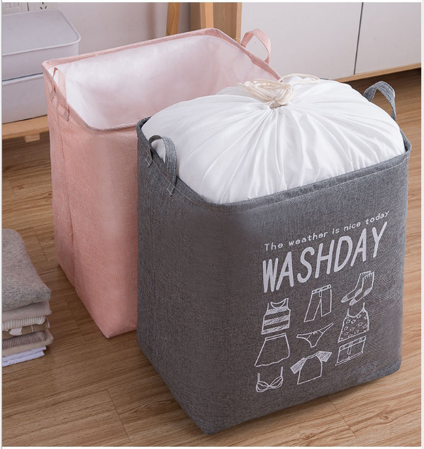 Ex-Large Capacity Collapsible Laundry Basket Foldable Washing Bin Hamper Linen (Blue)