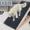 VaKa 70cm Foldable Dog Pet Ramp Adjustable Height Dogs Stairs For Bed Sofa 82006