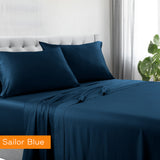 1200tc hotel quality cotton rich sheet set double sailor blue