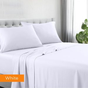 1200tc hotel quality cotton rich sheet set double white