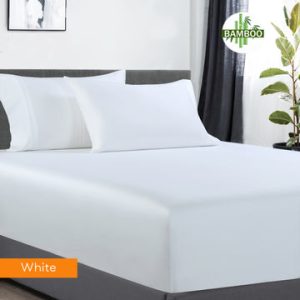 400 thread count bamboo cotton 1 fitted sheet with 2 pillowcases king single white