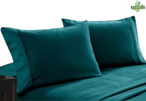 400 thread count bamboo cotton twin pack pillowcase teal
