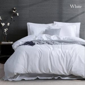 luxurious linen cotton quilt cover set queen white