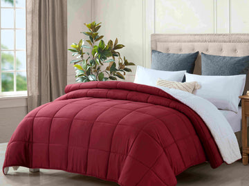 king size reversible plush soft sherpa comforter quilt red