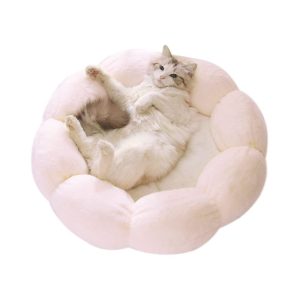 Anti Skid Cute Cat Bed for Cats and Small Dogs-Light Pink-L