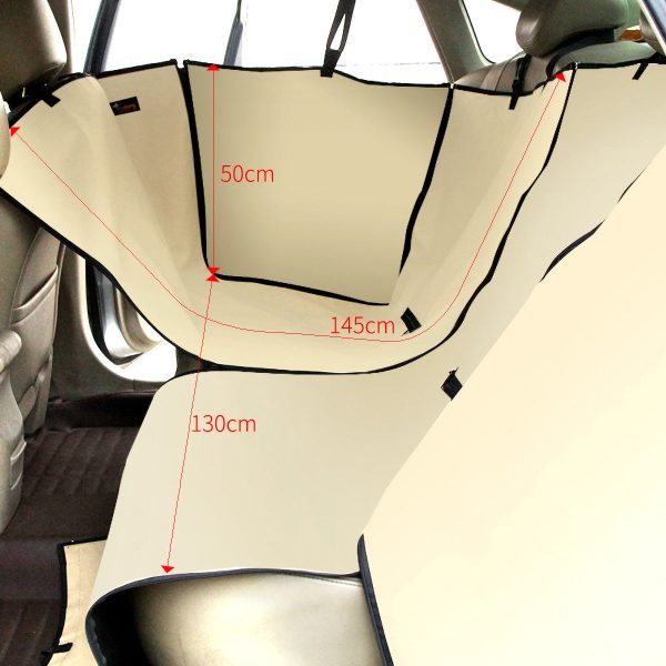 Ondoing Detachable Pet Dog Car Seat Cover Backseat Protector Hammock Waterproof Non-slip Cream
