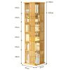 360 Rotating Bookshelf Bamboo Storage Display Rack Shelving in Wood