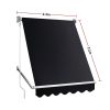 Retractable Fixed Pivot Arm Window Awning Patio Garden Blinds 2.4m x 2.1m Black